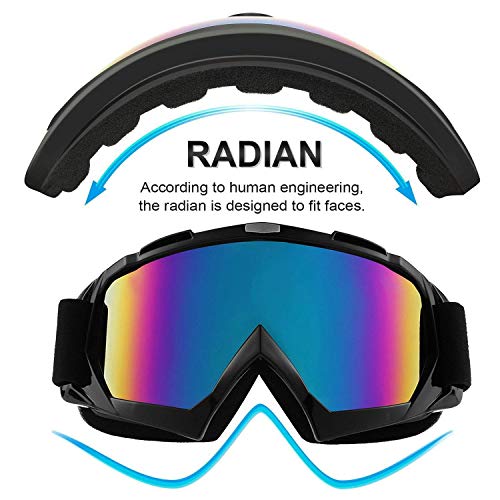 Gafas de Moto de Cross UV Protección Antivaho para Actividades Moto Cross MTB Bicicleta Snowboard Esquí Ciclismo