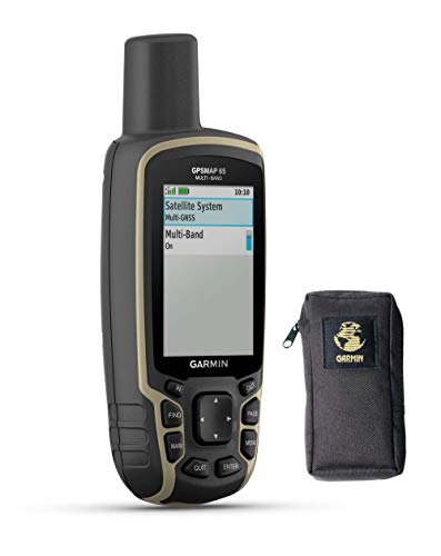 Garmin GPSMAP 65 - Dispositivo de Navegación Portátil GPS para Exteriores con Estuche de Transporte