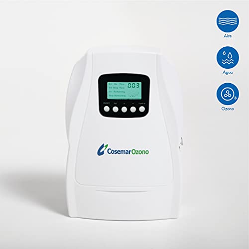 Generador de Ozono Doméstico Digital | Desinfecta Frutas y Verduras | Máquina de Ozono Portátil, Programable | Producción de 500 mg/h
