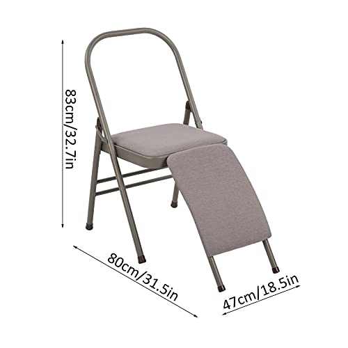 GOTOTOP Yoga - Silla auxiliar con soporte, silla de yoga inversión, plegable y desmontable, lumbar, respaldo para entrenamiento del equilibrio, 80 x 47 x 83 cm