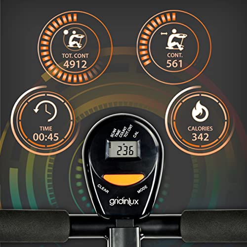 GRIDINLUX | Máquina Ejercicios Multifunción | Trainer M-Potrex | Musculación, Tonificación, Cardio | Registro Actividad | 12 Niveles Intensidad | Pantalla LCD | Plegable