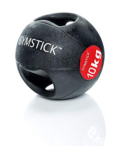 Gymstick - Balón Medicinal con Asas, diámetro de 25 cm, 10 kg, Colores Surtidos