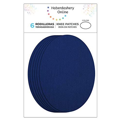 Haberdashery Online 6 rodilleras niños color Azulón termoadhesivas de plancha. Coderas para proteger tu ropa y reparación de pantalones, chaquetas, jerseys, camisas. 10,5 x 8 cm. Ref. 20 Azulón