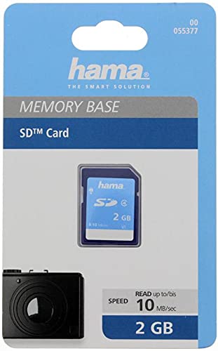 Hama 055377, Tarjeta de Memoria Secure Digital de 2 GB, Colores Aleatorios
