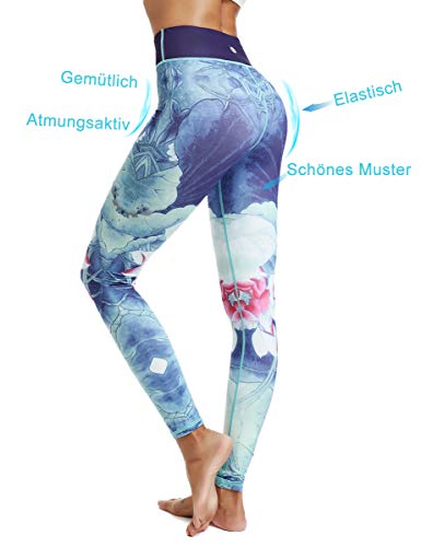 HAPYWER Pantalones de yoga para mujer, cintura alta, gimnasio, polainas deportivas, control de barriga, polainas de pilates, entrenamiento de compresión