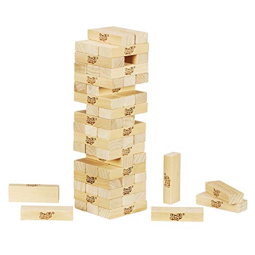 Hasbro Gaming Juego Classic Jenga con bloques de madera auténticos, juego de torre apilable para niños a partir de 6 años
