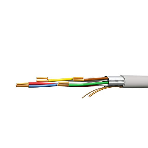 HB-DIGITAL 50m de cable telefónico 4 x 2 x 0.6 J-Y(ST) Y Cable de tendido JYSTY 8 hilos de cable telefónico
