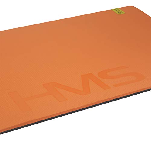 HMS - Esterilla antideslizante para yoga y pilates | extremadamente gruesa 110 x 55 x 1,5 cm | espuma EVA | Esterilla de yoga con ojales para colgar (naranja)