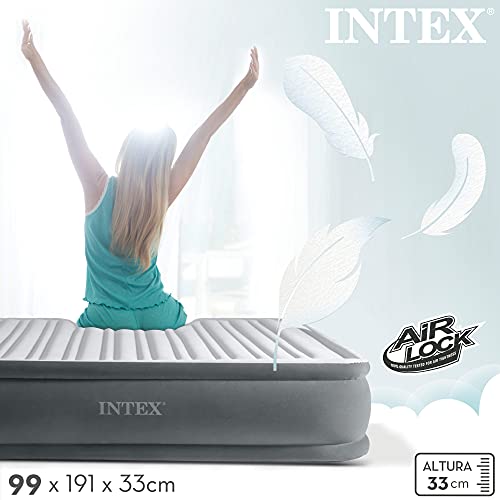 Intex 67766 - Colchón hinchable Dura-Beam Plus ComfortPlush 99 x 191 x 33 cm