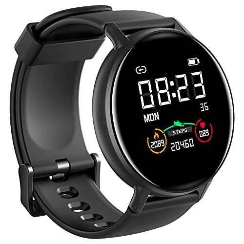 IOWODO Smartwatch Hombre Mujer con Oxímetro(SpO2), Reloj Inteligente Impermeable 5ATM con Notificación de Mensajes Esfera Personalizada Pulsometro Sueño ,Pulsera Actividad Inteligente Para IOS Android