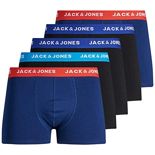 JACK & JONES JacLee Trunks 5 Pack Calzoncillos Boxer Hombre, Azul (Estate Blue), L (Pack de 5)