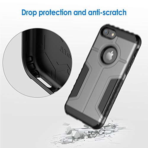 JETech Funda iPhone 8 y iPhone 7, Carcasa Protectora de Doble Capa Absorción de Choque (Plata)