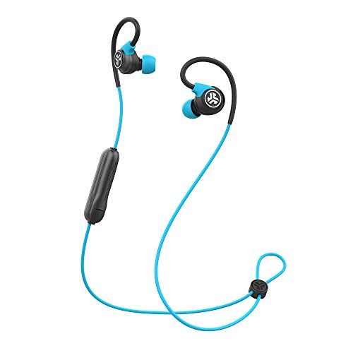 JLab Audio Fit Sport 3 Auriculares Inalambricos Bluetooth con Ganchos Flexibles para Los Oídos del Alambre De Memoria, Resistencia Al Sudor Ip55, Aislamiento De Ruido Y Sonido Eq3 Personalizado, Azul