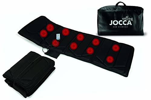 Jocca - Colchón masajeador plegable | Colchoneta de masaje eléctrica 4 zonas | Bolsa Incluida | Colchón de masaje 10 motores | Intensidad Ajustable
