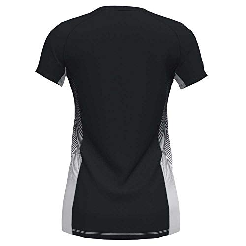 Joma Elite Camiseta Running, Mujer, Negro-Blanco, S