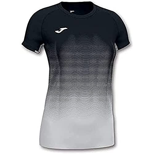 Joma Elite Camiseta Running, Mujer, Negro-Blanco, S