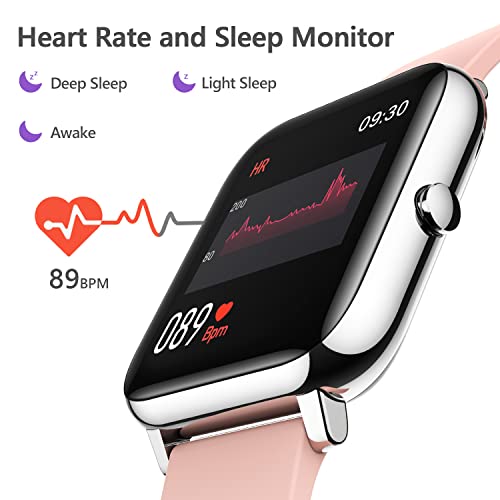 KALINCO Reloj Inteligente Hombre Mujer, Smartwatch Hombre con Oxígeno Sanguíneo Presión Arterial Frecuencia Cardíaca Sueño, Reloj Deportivo para Android iOS