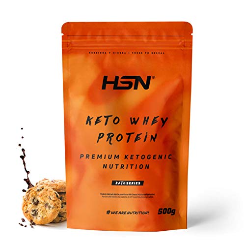 Keto Whey Protein de HSN | Sabor Chocolate Galleta 500 gr = 14 Tomas por Envase | Proteína Aislada de Suero CFM para Ganar Masa Muscular | Ideal Dieta Cetogénica
