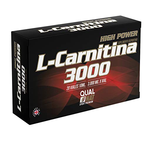 L Carnitina Liquida 3000-20 viales | L-carnitina Con Vitamina C | Suplemento Deportivo | Suplemento Deportivo L-Carnitina Natural |QUALNAT