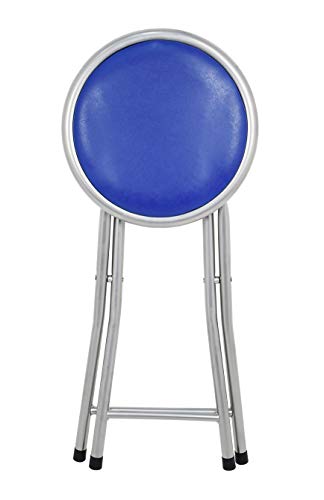 La Silla Española Palma Pack de Taburetes Plegables Acolchados, Aluminio, Azul, 30x30x45 cm