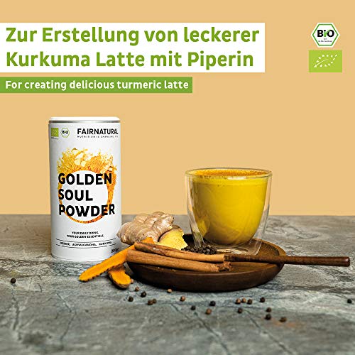 LECHE DORADA ORGANICA 2.0 I Golden Milk Cúrcuma Latte en polvo con jengibre y muchos más súper alimentos [de Alemania] Bebida Láctea Dorada en polvo con cúrcuma - 200g