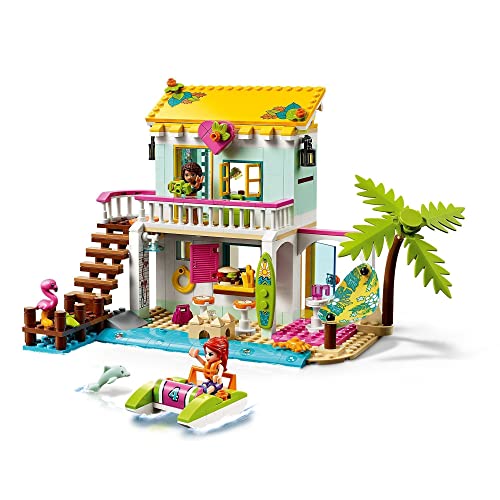 LEGO 41428 Friends Casa en la Playa, Juguete de Construcción para Niños y Niñas de +6 años, Casa de Muñecas con Mini Muñecas