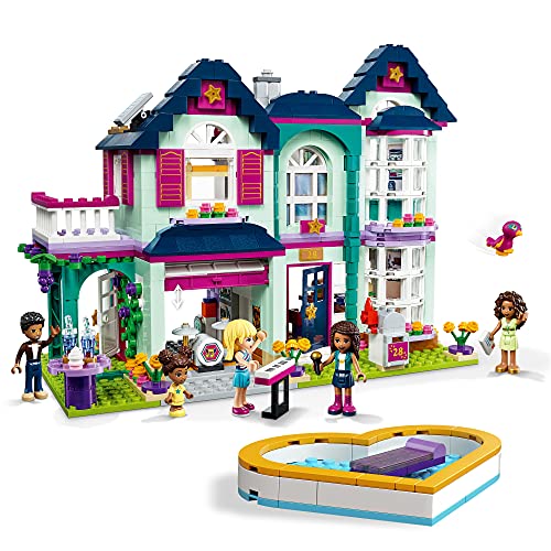 LEGO 41449 Friends Casa Familiar de AndreaJuguete de ConstrucciónCasa de Mini Muñecas con Piscina y Estudio de Música