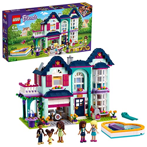 LEGO 41449 Friends Casa Familiar de AndreaJuguete de ConstrucciónCasa de Mini Muñecas con Piscina y Estudio de Música
