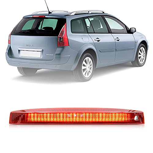 Lente roja roja LED 3ª luz de freno para Renault Megane II MK2 Estate centro trasero alto montaje lámpara de parada, OEM #: 8200175538