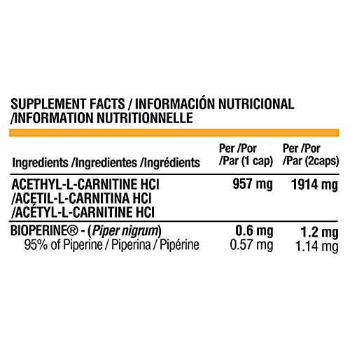 Life Pro Essentials Alc1000 mg - Acetil L-Carnitina para contribuir a adelgazar – Quema grasas con carnitina para acelerar el metabolismo – Fat Burner para complementar con el entreno – 90 cápsulas