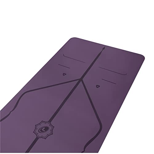 LIFORME Esterilla Yoga Antideslizante - Mejor Colchoneta De Yoga del Mundo con Sistema De Alineación Original y Patentado - Yoga Mat Ecológica y Respetuosa con El Medio Ambiente - Púrpura