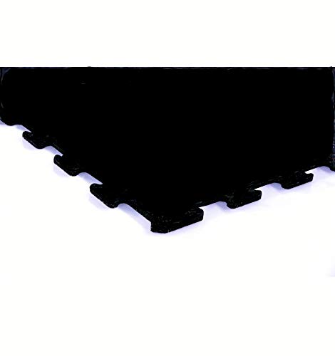 Loseta caucho tipo puzzle gimnasios 100x100cm Premium entrenamiento (Puzzle 4 mm negra)