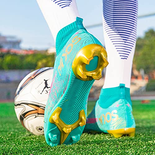 LucaSng Zapatos de Fútbol Hombre Spike Aire Libre Profesionales Atletismo Training Botas de Fútbol Ligero Tacos Fútbol Zapatos de Deporte Unisex niños (Verde Amarillo, 37)