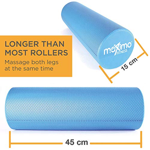 Maximo Fitness Foam Roller en Espuma - Rodillo Masaje Muscular y Estiramiento - Cilindro para Yoga, Masajes Terapia, Abdominales, Gimnasio, Pilates