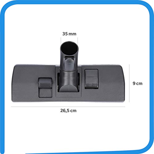 McFilter Boquilla de suelo para aspiradora Miele Classic/Compact C1, boquilla de aspiradora con conector de 35 mm, función de bloqueo y aparcamiento.