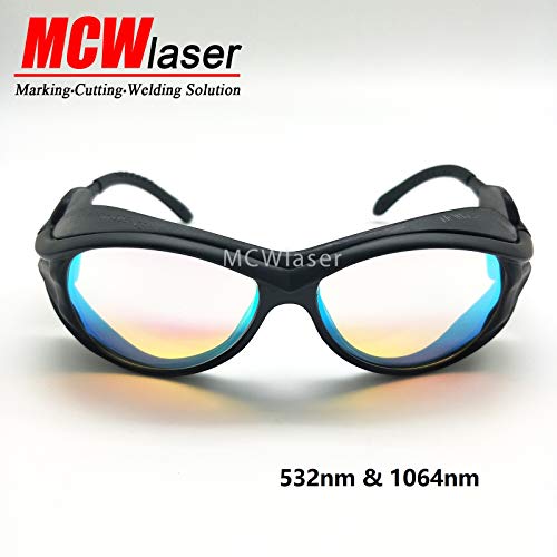 MCWlaser Gafas Protectoras de Seguridad con láser de CO2 Gafas 10600 NM y 532 NM Tipo Reflectante CO2 Laser EP-4 Gafas para CO2 Grabado con láser Corte Instrumento de Tratamiento de Belleza EP-27
