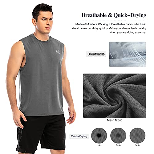 MEETWEE Camisetas Tirantes Hombre, Camisa sin Mangas de Malla Deportes Tank Top para Gym Fitness Running Ciclismo