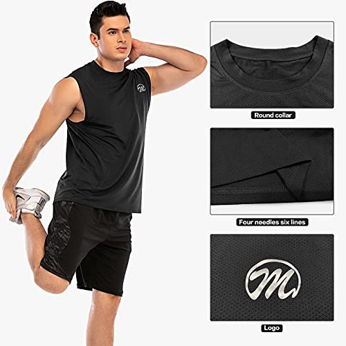 MEETWEE Camisetas Tirantes Hombre, Camisa sin Mangas de Malla Deportes Tank Top para Gym Fitness Running Ciclismo