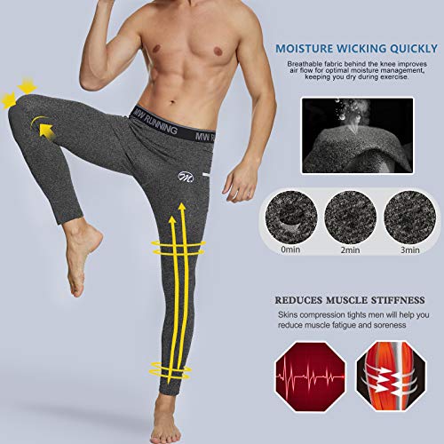 MEETWEE Leggings de compresión para hombre, mallas para correr, pantalones deportivos con capa base seca, para entrenamiento, correr, etc