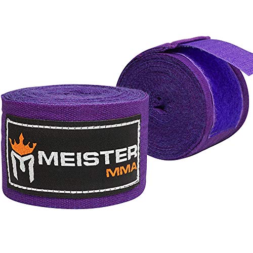 Meister Elite 180" Vendas para Manos de Adultos para MMA y Boxeo (Par) - Púrpura Real