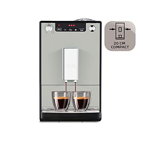 Melitta Caffeo Solo E950-877, Cafetera Superautomática con Molinillo, 15 Bares, Café en Grano para Espresso, Limpieza Automática, Personalizable, Sandy Grey