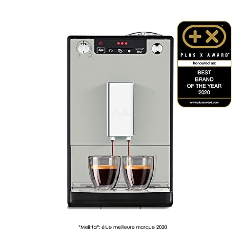 Melitta Caffeo Solo E950-877, Cafetera Superautomática con Molinillo, 15 Bares, Café en Grano para Espresso, Limpieza Automática, Personalizable, Sandy Grey