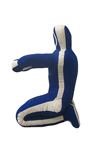 MMA Dummy Judo Punching UNFILLED Bag - Sitting Position Hands On Front Grappling Dummy (Canvas-Blue Large 70") (Blue Canvas, 70")