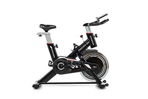 Moma Bikes - Bicicleta Indoor con Volante de inercia (24 kg, pulsometro cuadruple Sensor) Negro