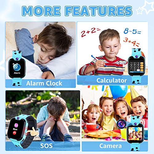 Moweallarge Smartwatch para Niños Game Watch - Juego de Música Reloj Inteligente [Tarjeta SD incorporada] con 16 Juegos de Llamada Grabadora de Cámara Reloj Despertador para Niños Niñas