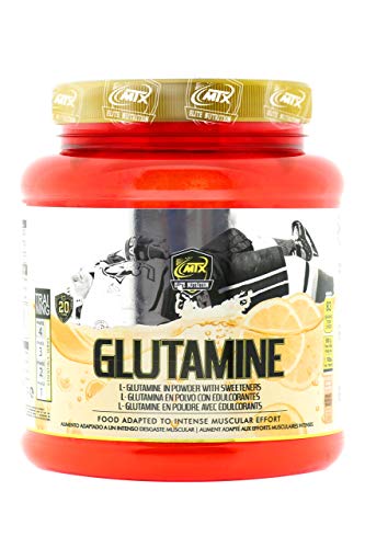 MTX nutrition GLUTAMINE R.GOLD (500g.) Naranja – Suplemento PREMIUM de L-Glutamina en polvo KIOWA_Quality enriquecida con Vitamina B6 y aromatizada con sabores naturales.