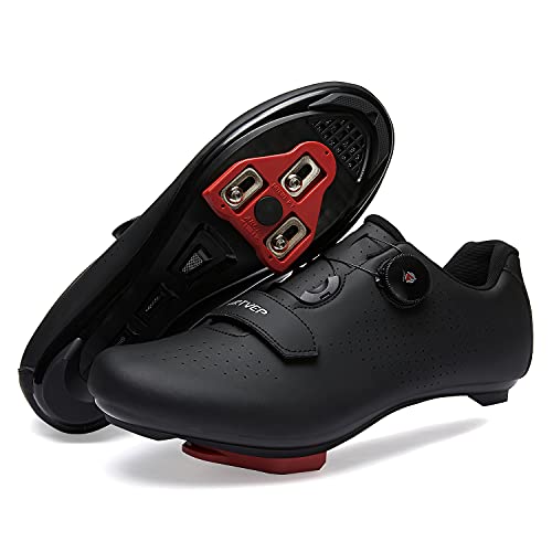 Mujer Zapatillas de Ciclismo para Hombre Zapatillas de Bicicleta de Carretera compatibles con Look SPD SPD-SL Delta Cleats Zapatillas de Spinning para Interiores Exteriores Todo Negro280