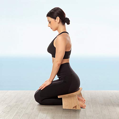 MY FAT GORILLA Banco de meditación plegable de bambú – Taburete de yoga plegable – Banco para meditación profunda
