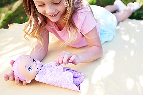 My Garden Baby Mi primer bebé mariposa morada Muñeco de juguete con manta y chupete, regalo para niñas y niños +18 meses (Mattel HBH39)