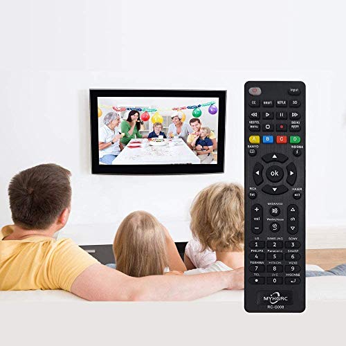MYHGRC Mando Universal TV Apto para Samsung/Sony/TCL/Hisense/LG/Sharp/Sanyo/Toshiba/Hitachi/Philips/Panasonic/Oki Smart TV- No Requiere configuración Mando a Distancia Universal de TV